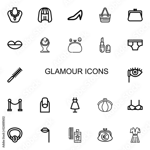 Fototapeta Editable 22 glamour icons for web and mobile