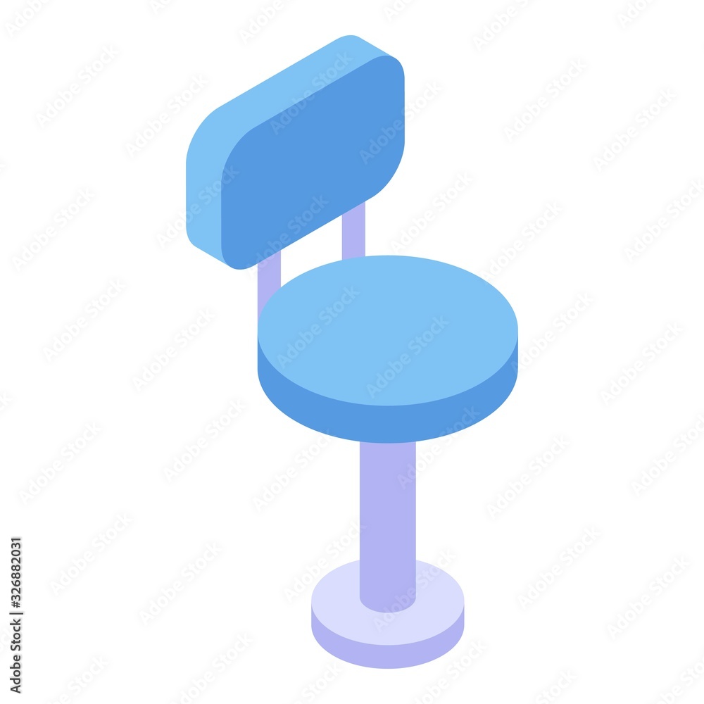 Blue modern chair icon. Isometric of blue modern chair vector icon for web design isolated on white background Blue modern chair icon. Isometric of blue modern chair vector icon for web design isolated on white background
