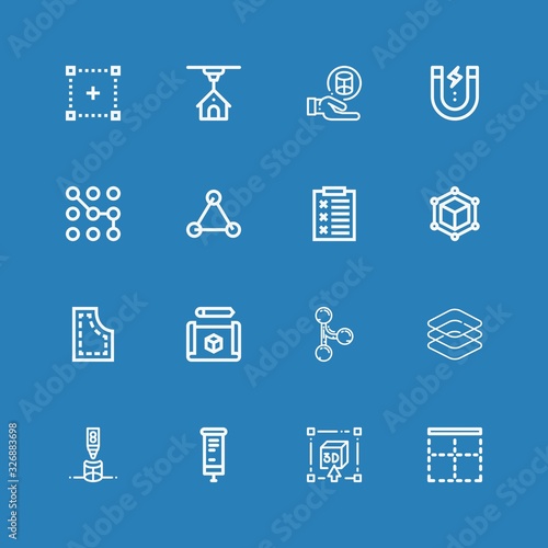 Editable 16 geometric icons for web and mobile