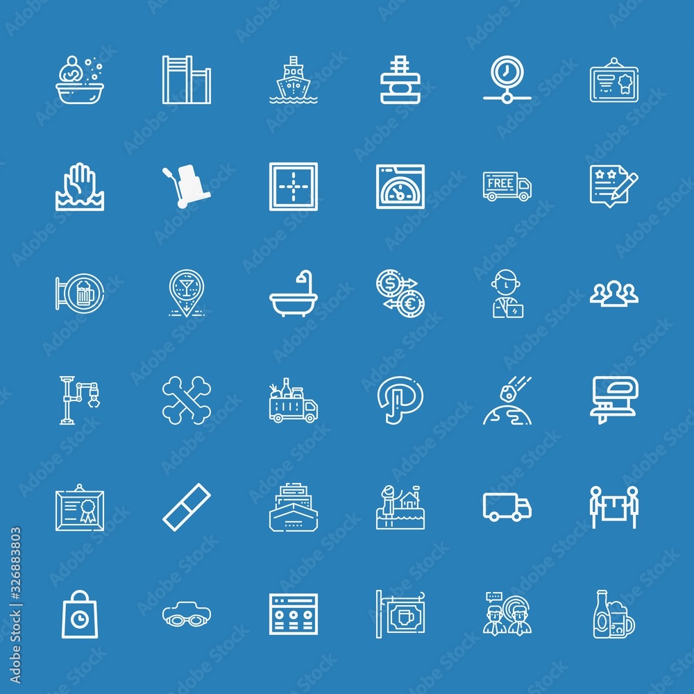 Editable 36 lined icons for web and mobile Editable 36 lined icons for web and mobile