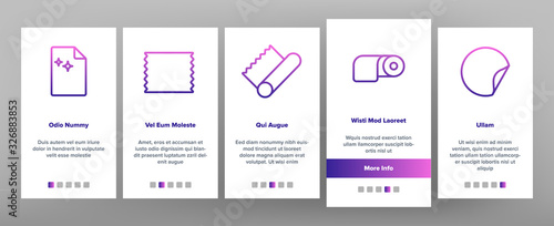Foil List For Cooking Onboarding Icons Set Vector. Aluminium Foil Container And Plate, Scroll And Strip, Steel Material Illustrations
