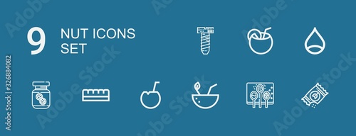 Editable 9 nut icons for web and mobile
