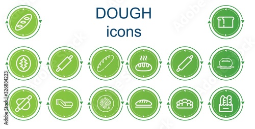 Editable 14 dough icons for web and mobile
