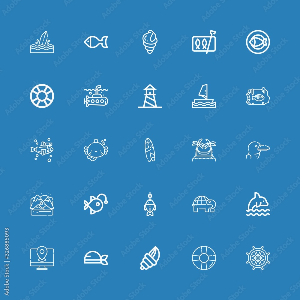 Editable 25 ocean icons for web and mobile