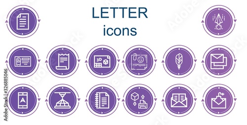 Editable 14 letter icons for web and mobile