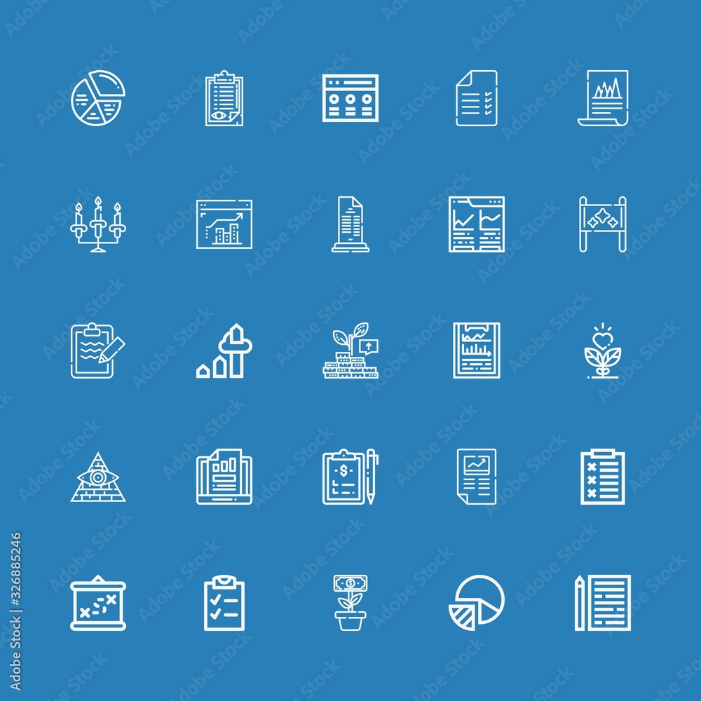 Editable 25 report icons for web and mobile