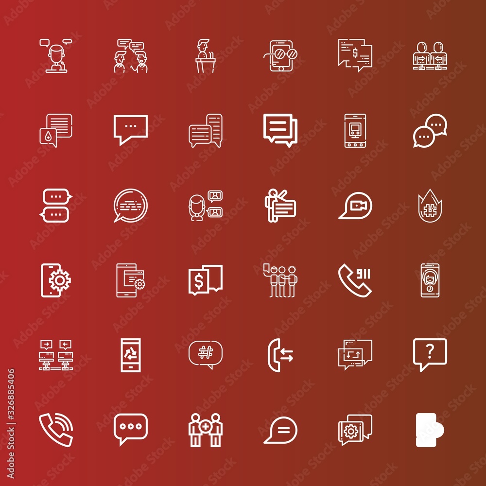 Editable 36 conversation icons for web and mobile