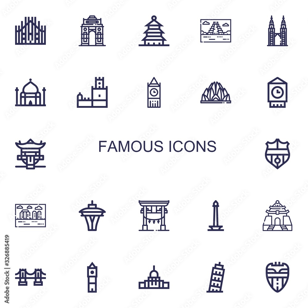 Editable 22 famous icons for web and mobile