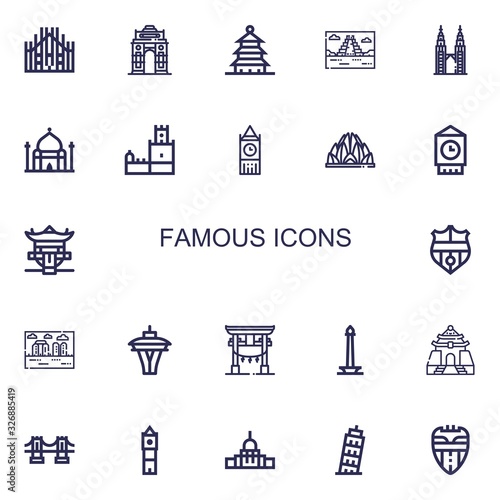 Editable 22 famous icons for web and mobile