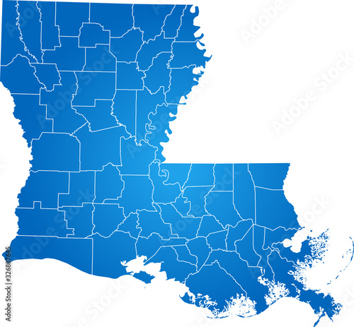 Photo map of Louisiana
