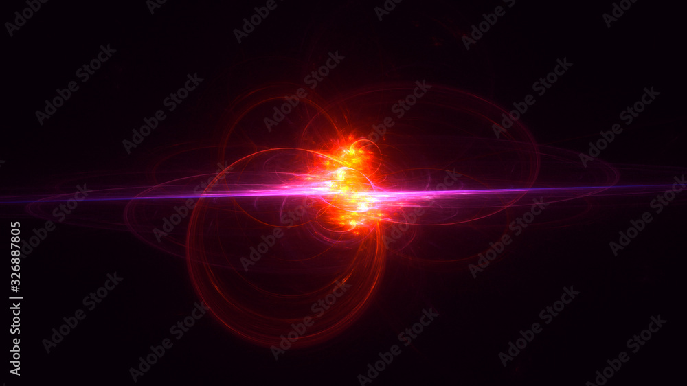 3D rendering abstract red fractal light background 3D rendering abstract red fractal light background
