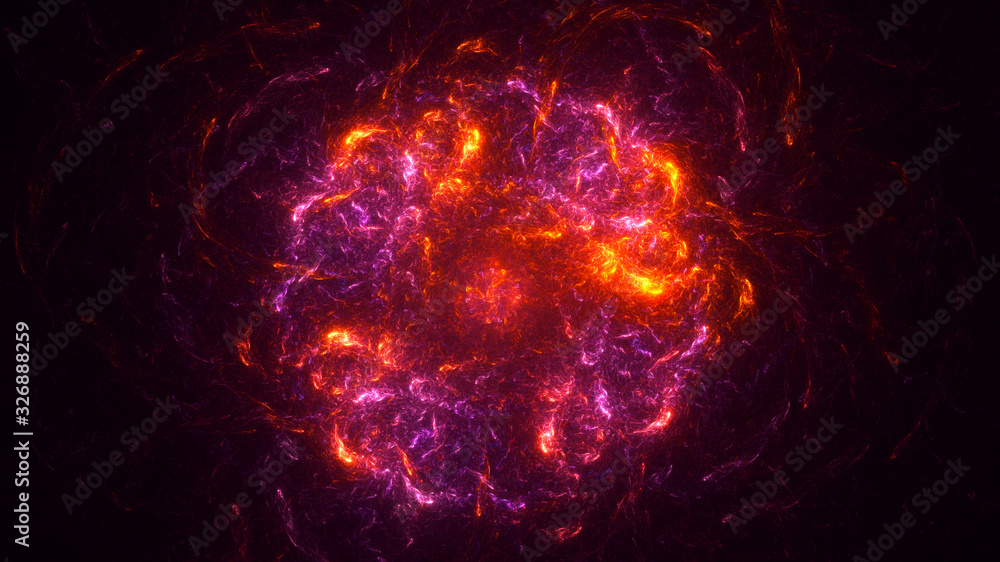 3D rendering abstract red fractal light background 3D rendering abstract red fractal light background