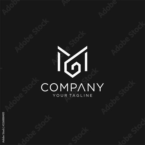 Letter M and G logo or MG initials two modern monogram symbol concept. Creative Line sign design. Graphic Alphabet Symbol for Corporate Business Identity. Vector illustration