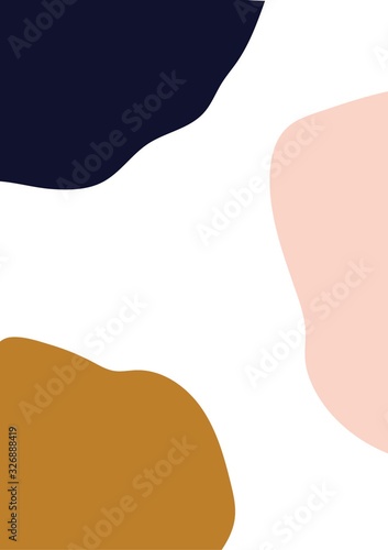 Curved color block memphis style background with white space