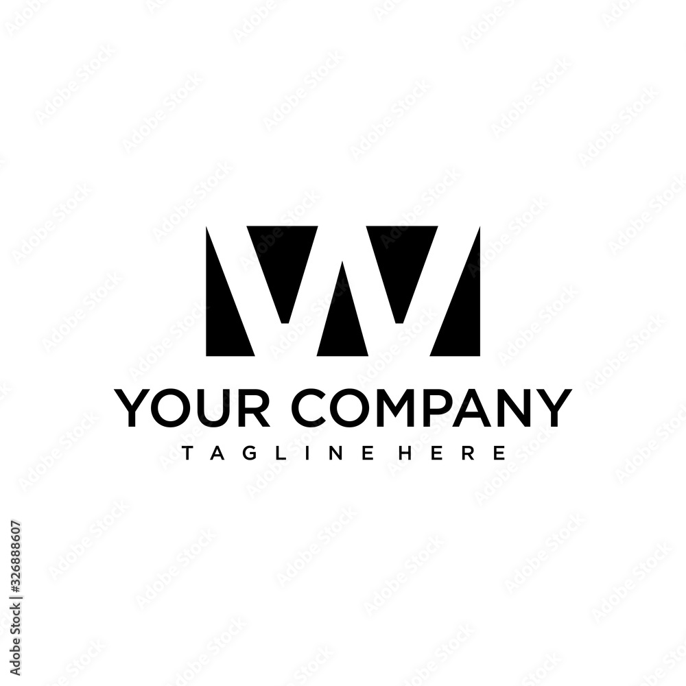 Fototapeta premium Geometric line logo design of letter W with white background - EPS10 - Vector.