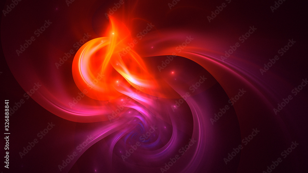 3D rendering abstract red fractal light background 3D rendering abstract red fractal light background