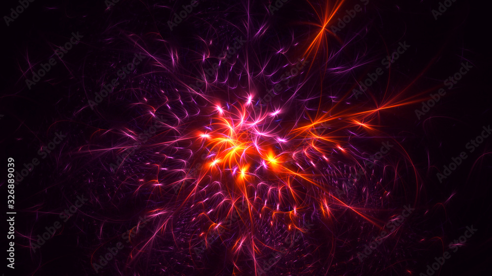 3D rendering abstract red fractal light background 3D rendering abstract red fractal light background