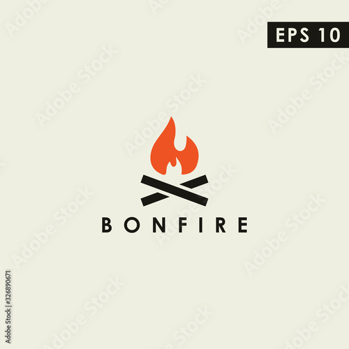 Bonfire Modern Logo Design Vector Template
