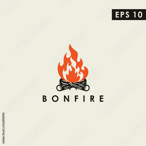 Bonfire Modern Logo Design Vector Template