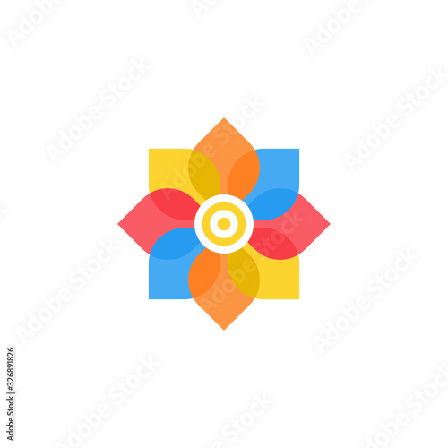  Illustration of beautiful colorful flower stock