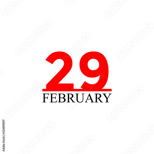 29th February icon symbol design vector, also known as leap year day, is a date added to most years that are divisible by 4.