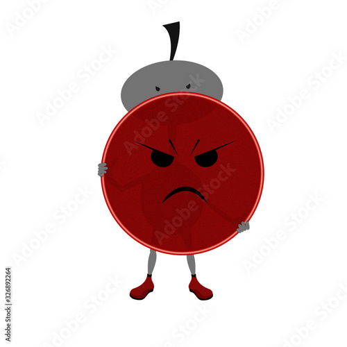 Emoticon emoji Faccina arrabbiata con omino stilizzato