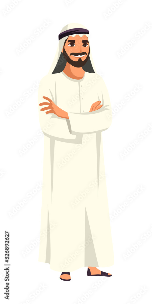 Fotografie Smiling arabian man isolated on white background
