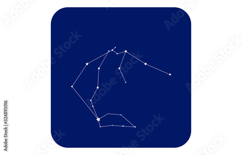 12星座の青のアイコン：ベクターイラスト：天秤座