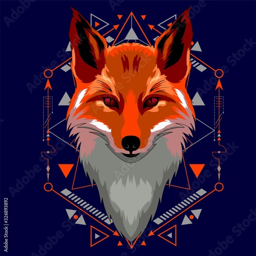 FOX RED EYES GEOMETRIC