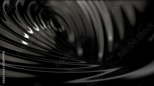 Angle view of wavy of melted abstract black liquid
