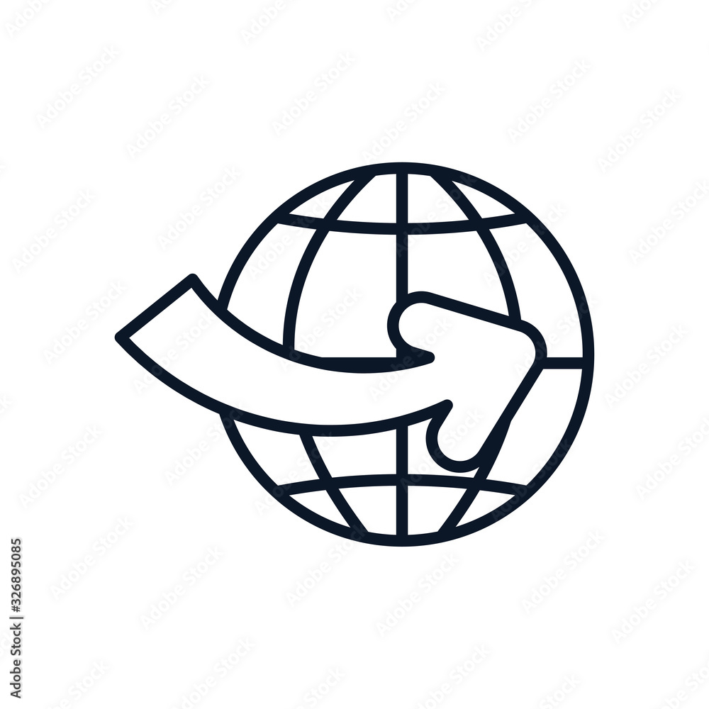 Isolated global sphere and arrow line style icon vector design Isolated global sphere and arrow line style icon vector design