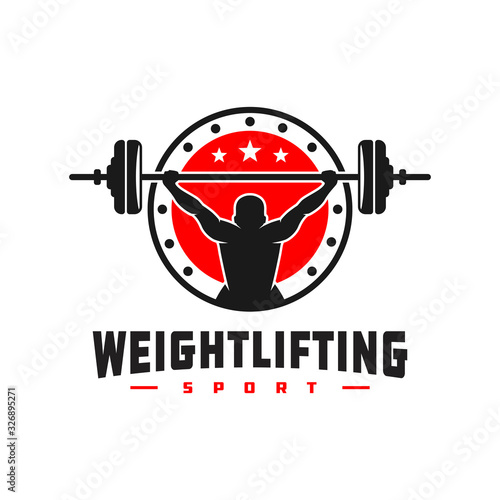 Weightlifting sports logo design