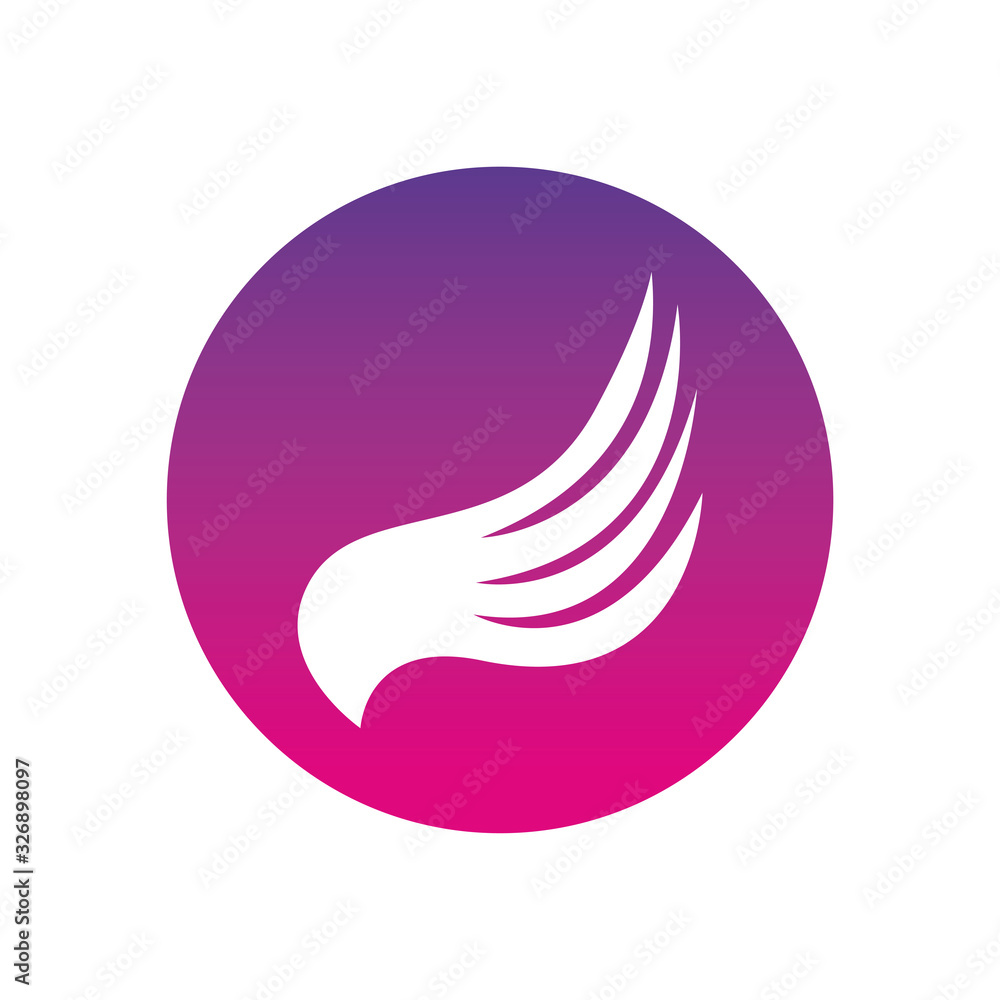 Isolated wing silhouette block style icon vector design Isolated wing silhouette block style icon vector design