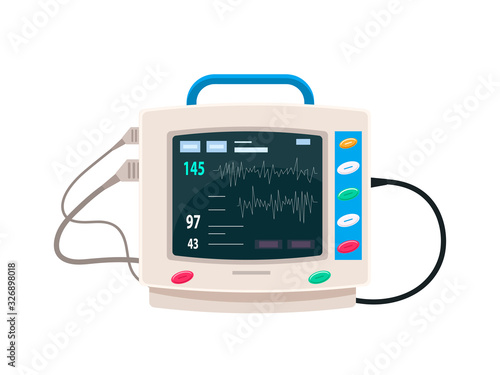 Working monitor for medical equipment flat design