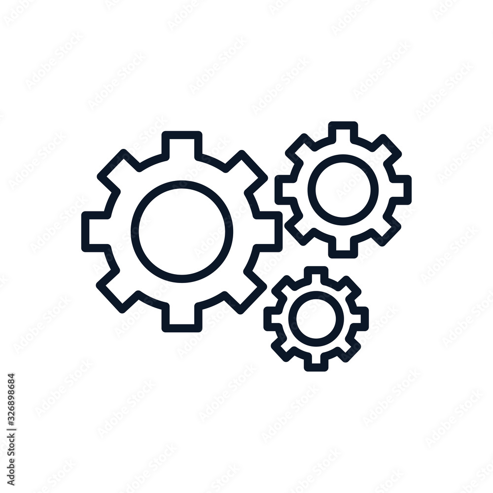 Isolated metal gear line style icon vector design Isolated metal gear line style icon vector design