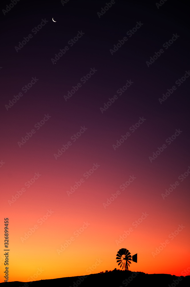 moon venus background landscape with silhouette