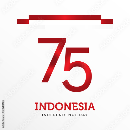 75years indonesia independence day. 17 august 1945 vector illustration. photo