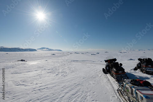 An Arctic snowmobiling extreme tour 