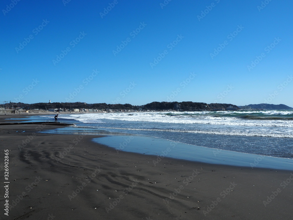 the beach of kamakura in JAPAN