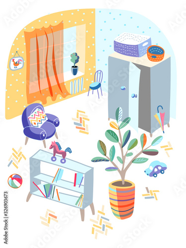 Playroom for fun in kindergarten design interior