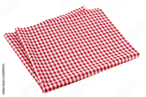 Placemat, Scotch pattern, red-white on white background.