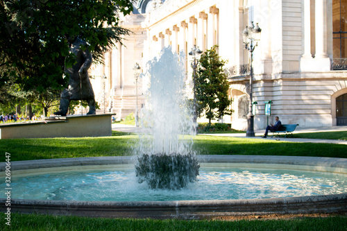 small fountain in paris, city ​​fountain close-up