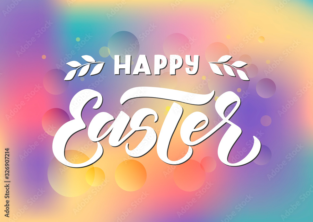 Happy Easter hand drawn lettering Happy Easter hand drawn lettering