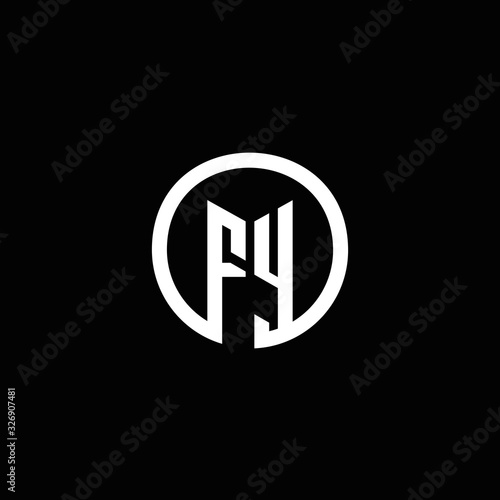 FY monogram logo isolated with a rotating circle photo