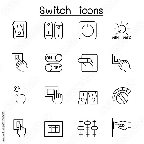 Switch icon set in thin line style photo