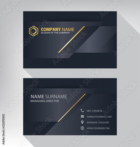 Business card in modern luxury style black and gold color