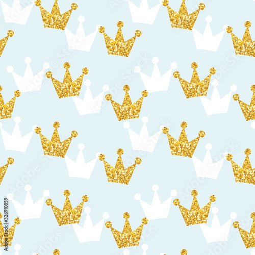 Seamless pattern with crowns