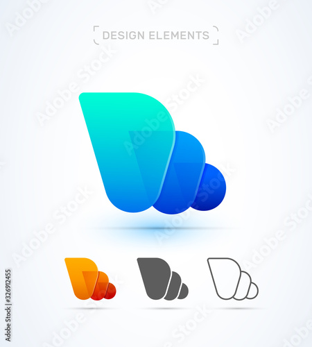 Abstract shell logo design collection. Can be used for branding, application icon, corporate identity sign.