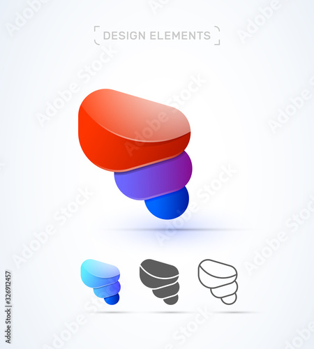 Abstract shell logo design collection. Can be used for branding, application icon, corporate identity sign.
