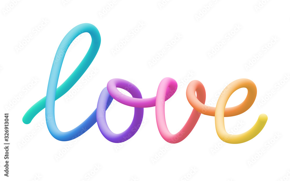 Colorful inscription 'love' Colorful inscription 'love'